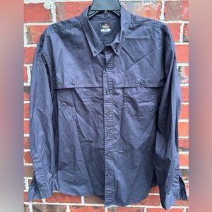 Ridgecut Toughwear Mens Long Sleeve Button Down 2XL Double Pocket Blue Shirt Z3